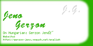 jeno gerzon business card